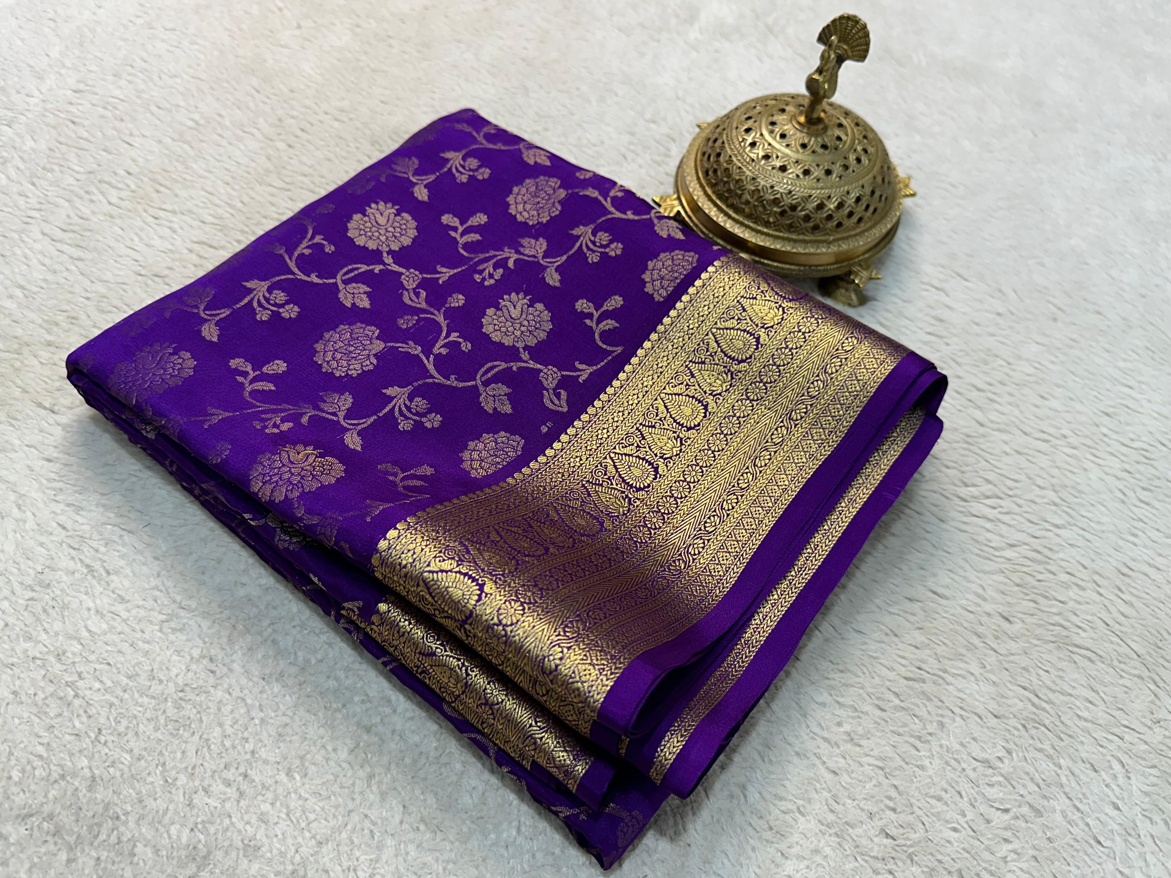 Mysore silk saree with Blouse for women
