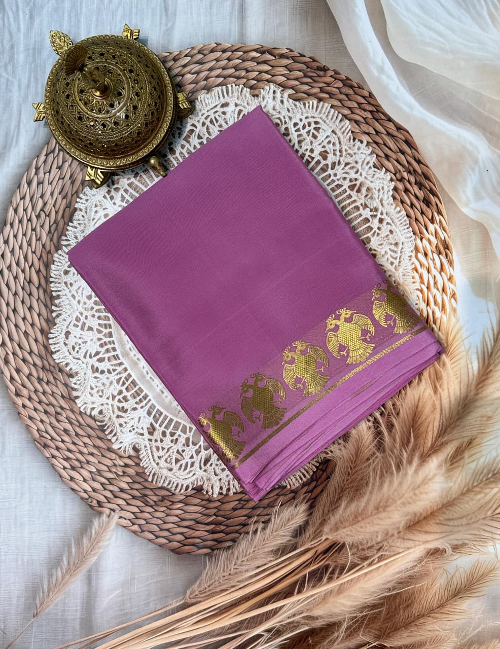 Crepe silk sarees with zari border