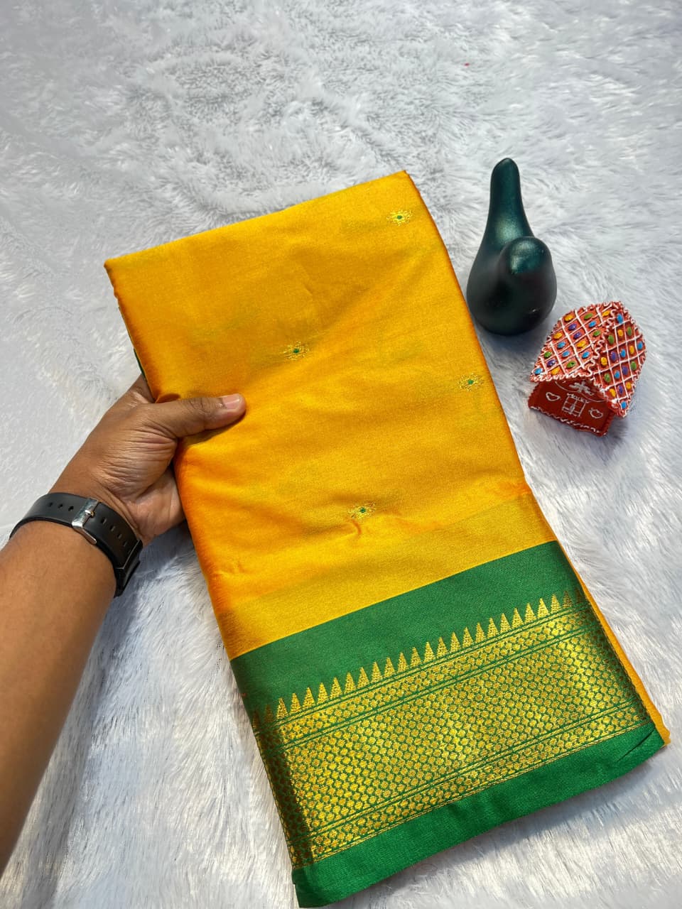 Red Zari Weaving Pure Soft cotton Silk Saree