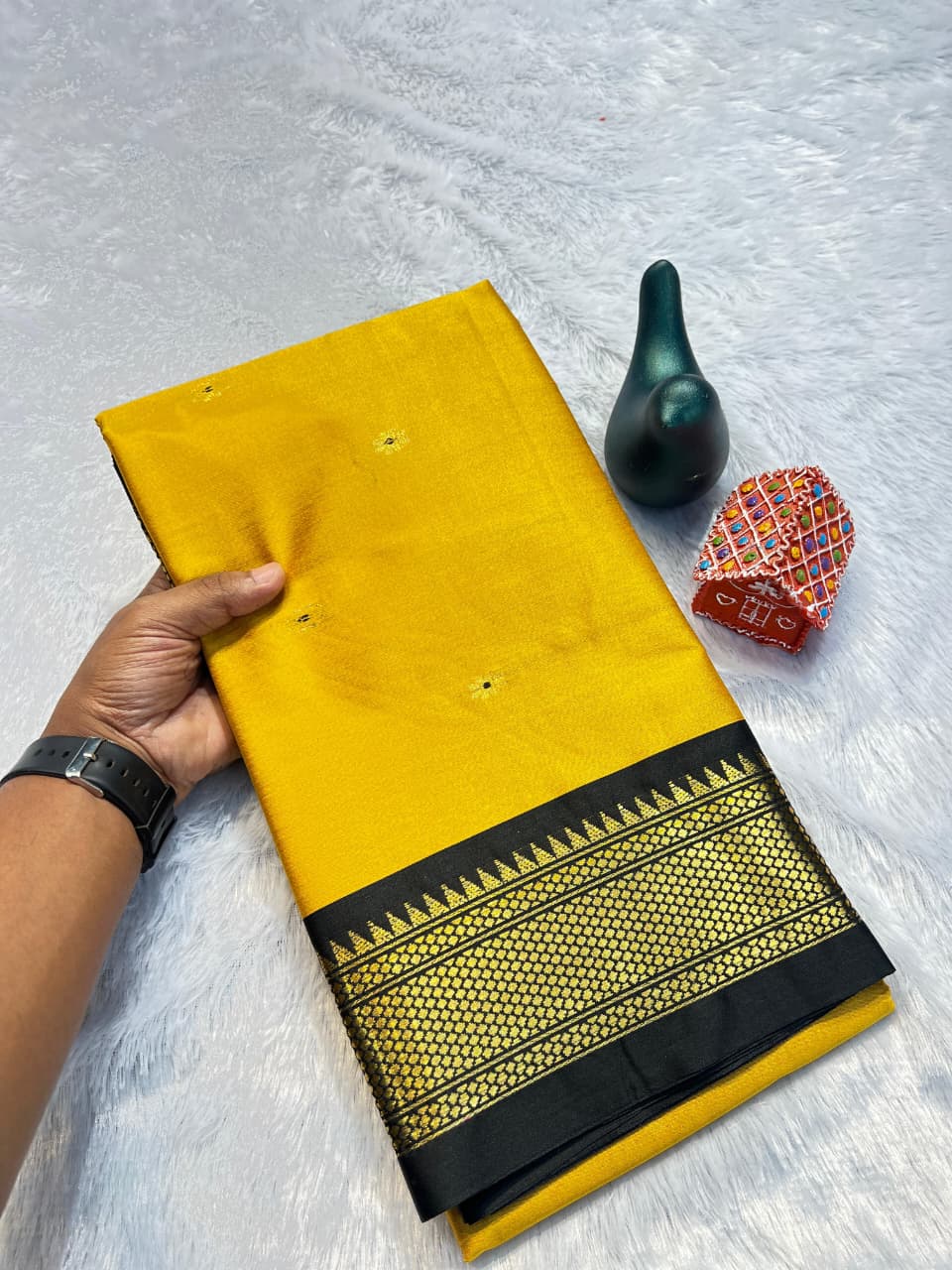 Red Zari Weaving Pure Soft cotton Silk Saree