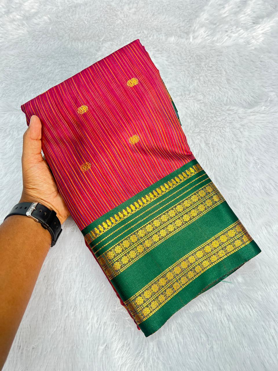 Pink Soft Lichi Silk Pure Paithani Jacquard Work Saree