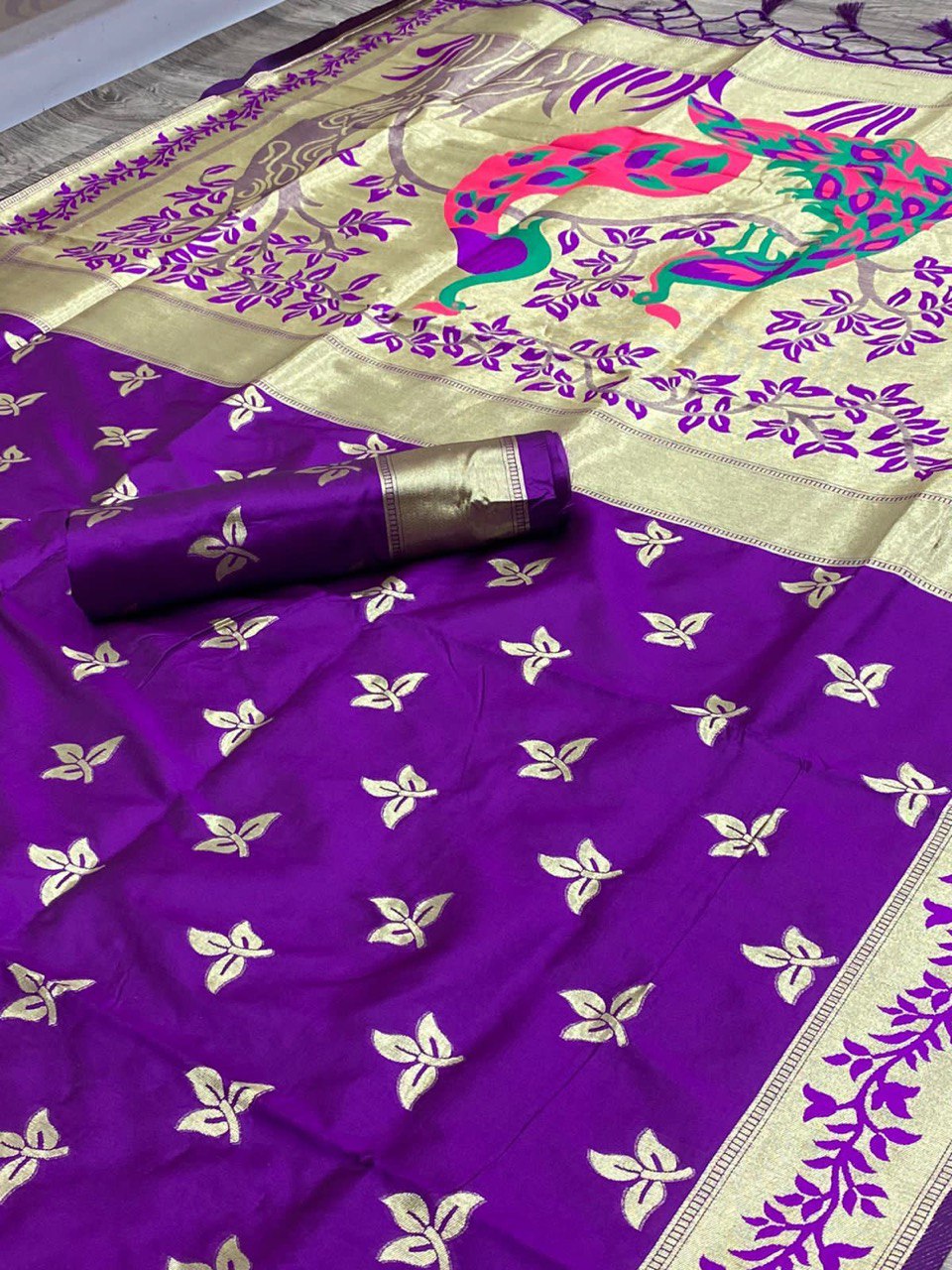 purple pure silk saree for wedding