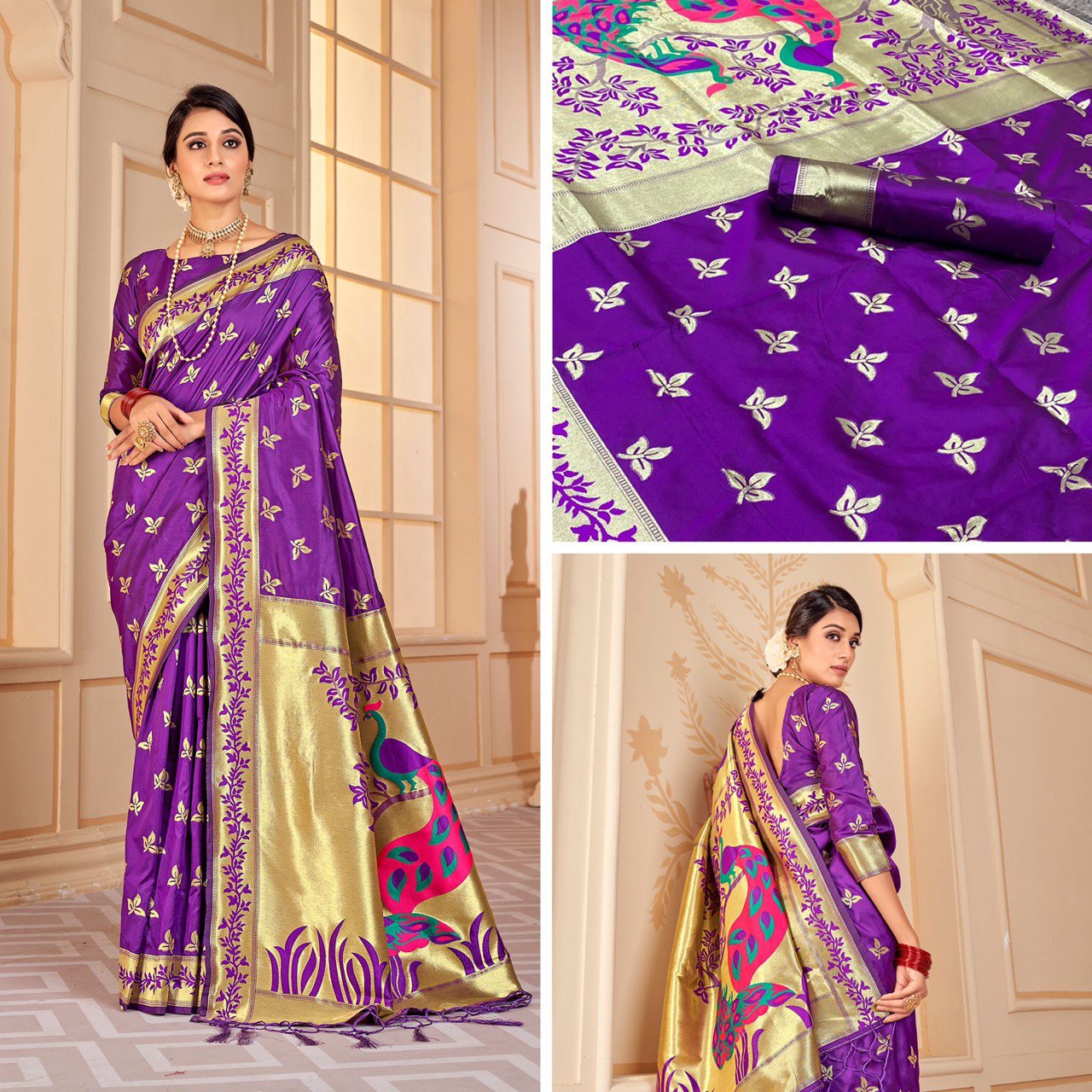 pure paithani silk saree for women