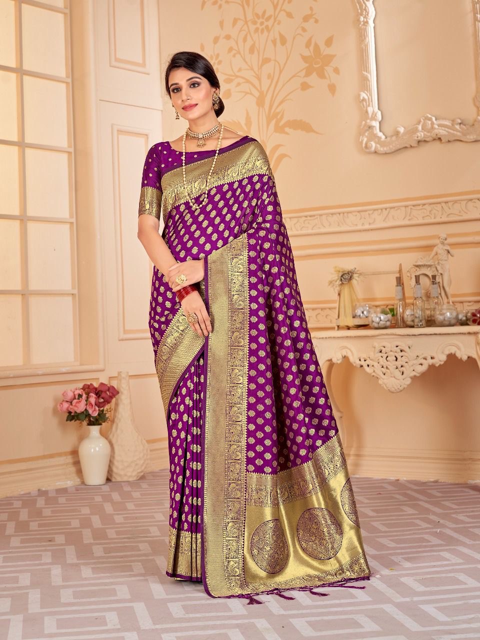 purple paithani pure soft silk with pure zari weaving pallu saree