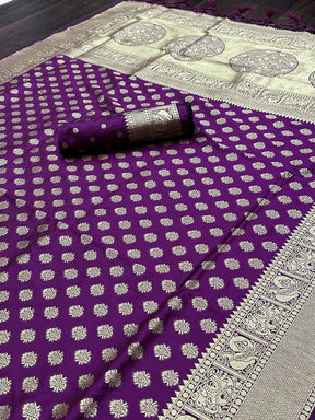 Purple paithani Special  Pure Soft Silk With Pure Zari Weaving and beautiful Rich Pallu Saree | Vootbuy