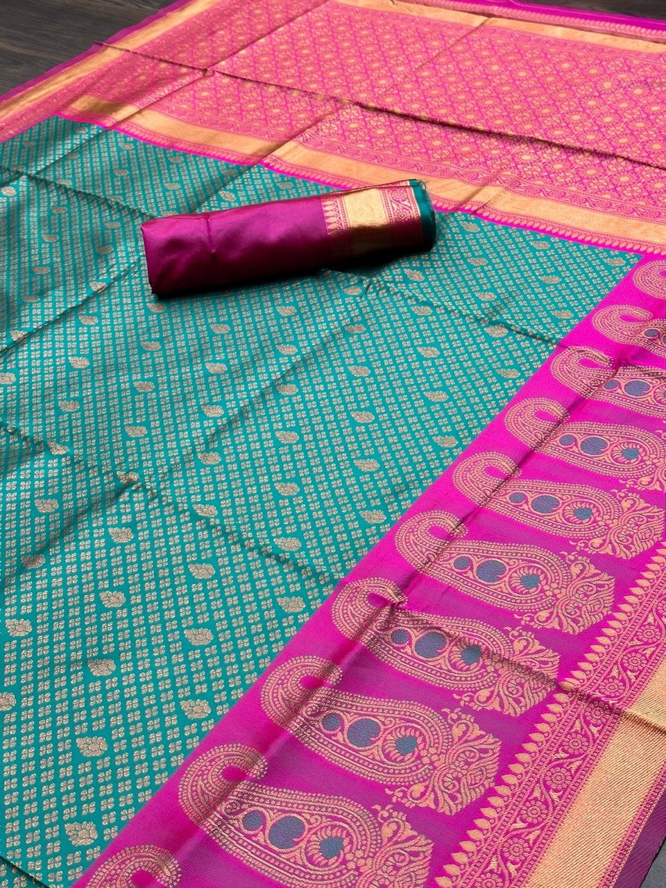copper silk weaving saree for women