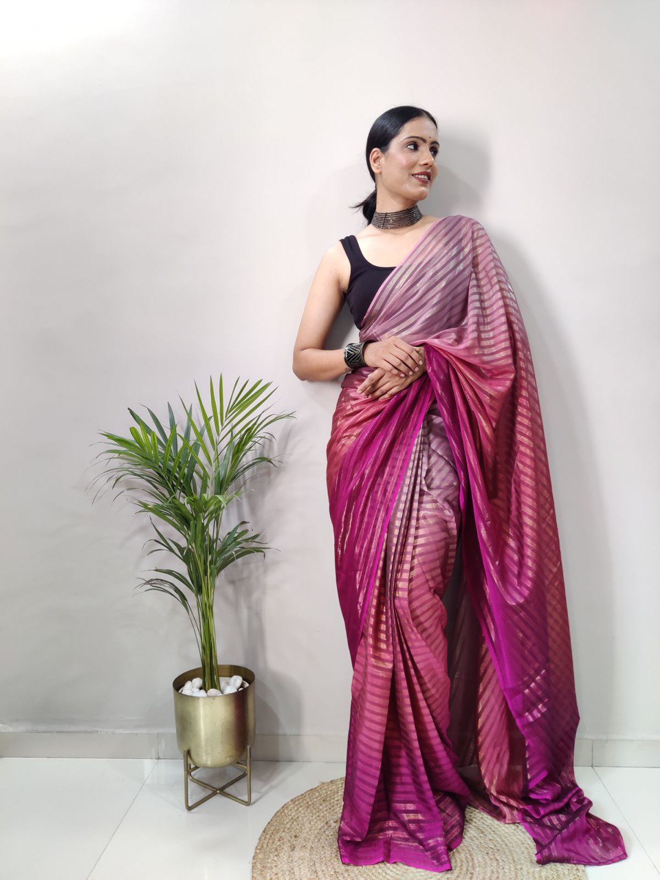 sation pink saree