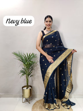 nevy blue soft silk saree