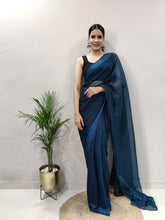 Ready To Wear One Minute  Soft Pure Simmar Shining With Satin Patta Multi Color Saree| Vootbuy