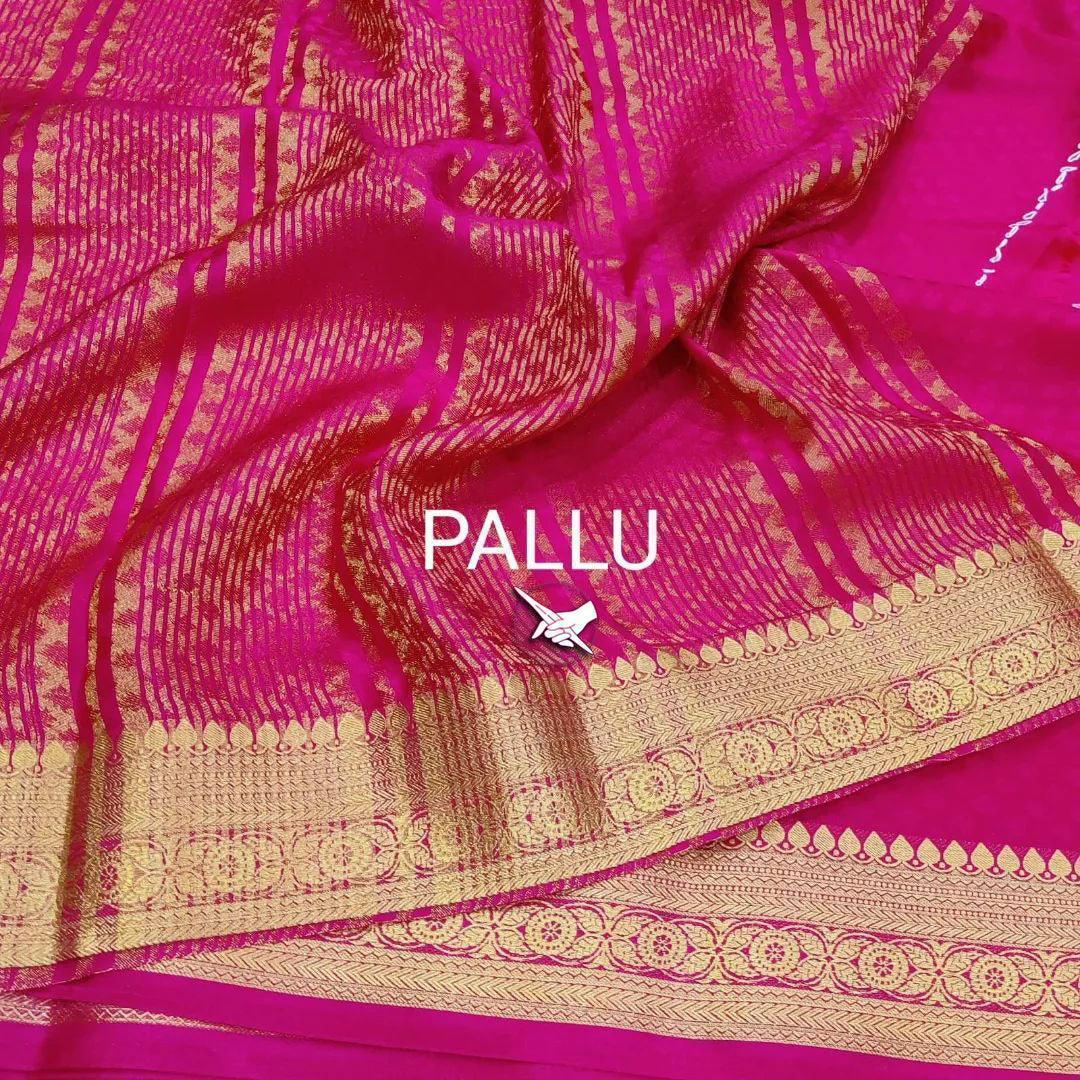 Whispering Weaves: Soft Silk Saree with Subtle Lines