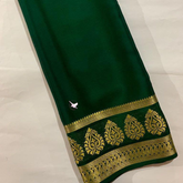 Exclusive Zari Border Green  Plain Mysore Silk Saree