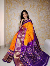 Orange & Purple Soft Silk Handloom Saree