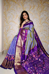 Purple Handloom Soft Silk Saree