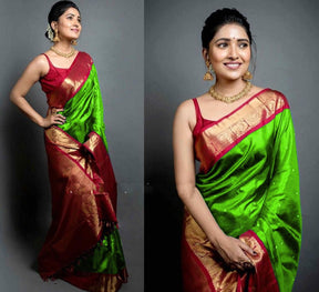 Banaras Of Treading Soft Silk With Kadwa Technique Lovely Masterpiece (5 Color) Saree | Vootbuy