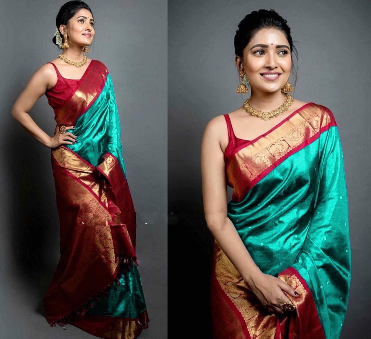 Stunning Banarasi soft silk saree featuring exquisite Kadwa craftsmanship