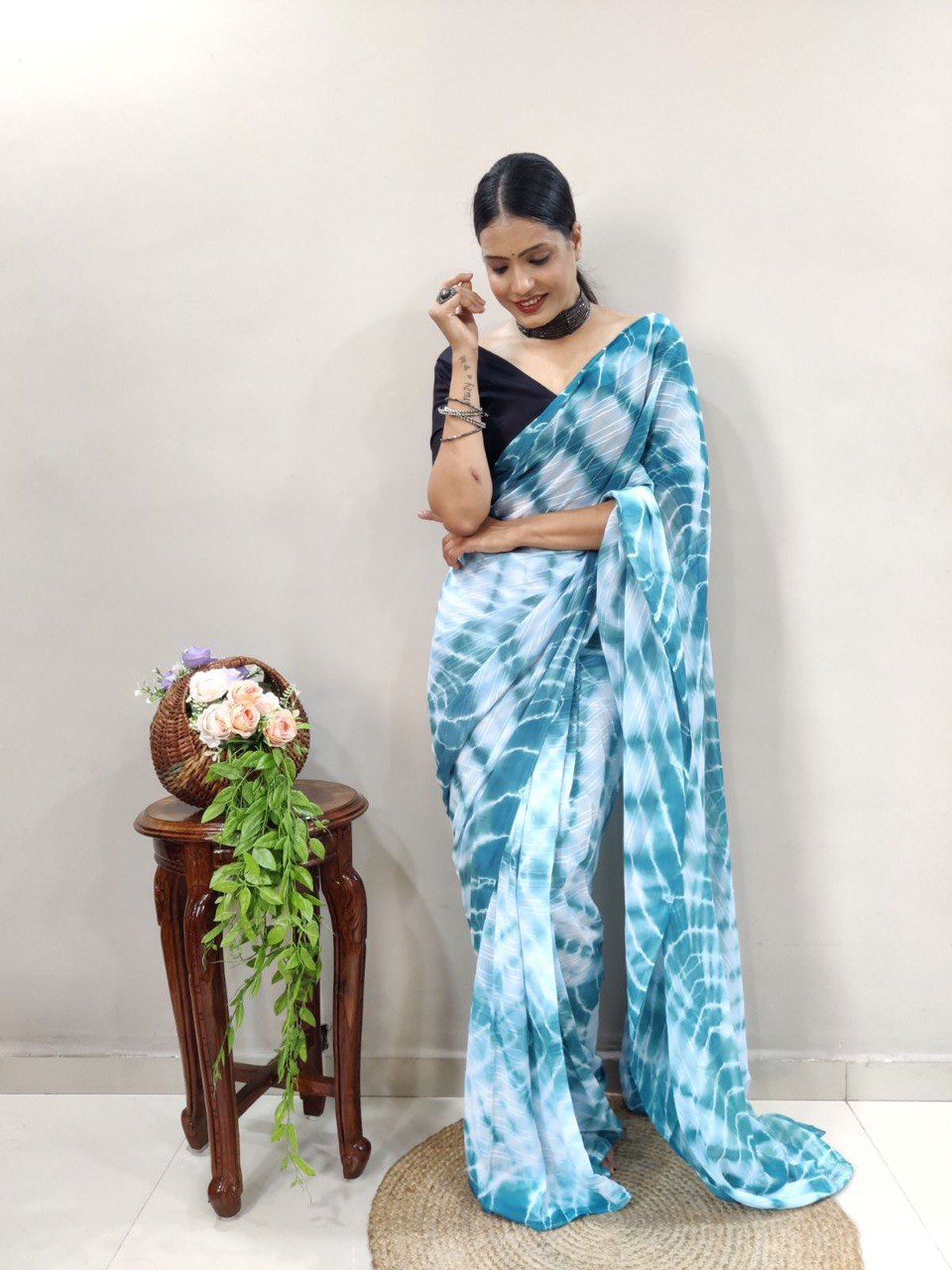 silk saree with satin blouse