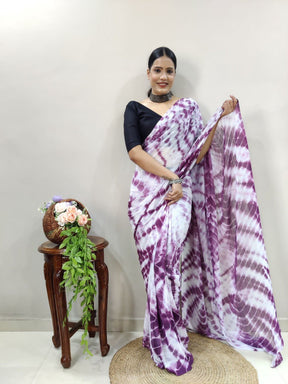 soft silk saree in purple color