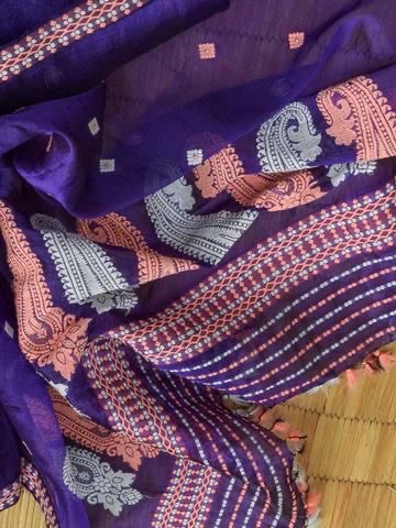 Aasham Makla Lichi Silk With Best Copper With Silver Weaving  Bule Color Saree | Vootbuy