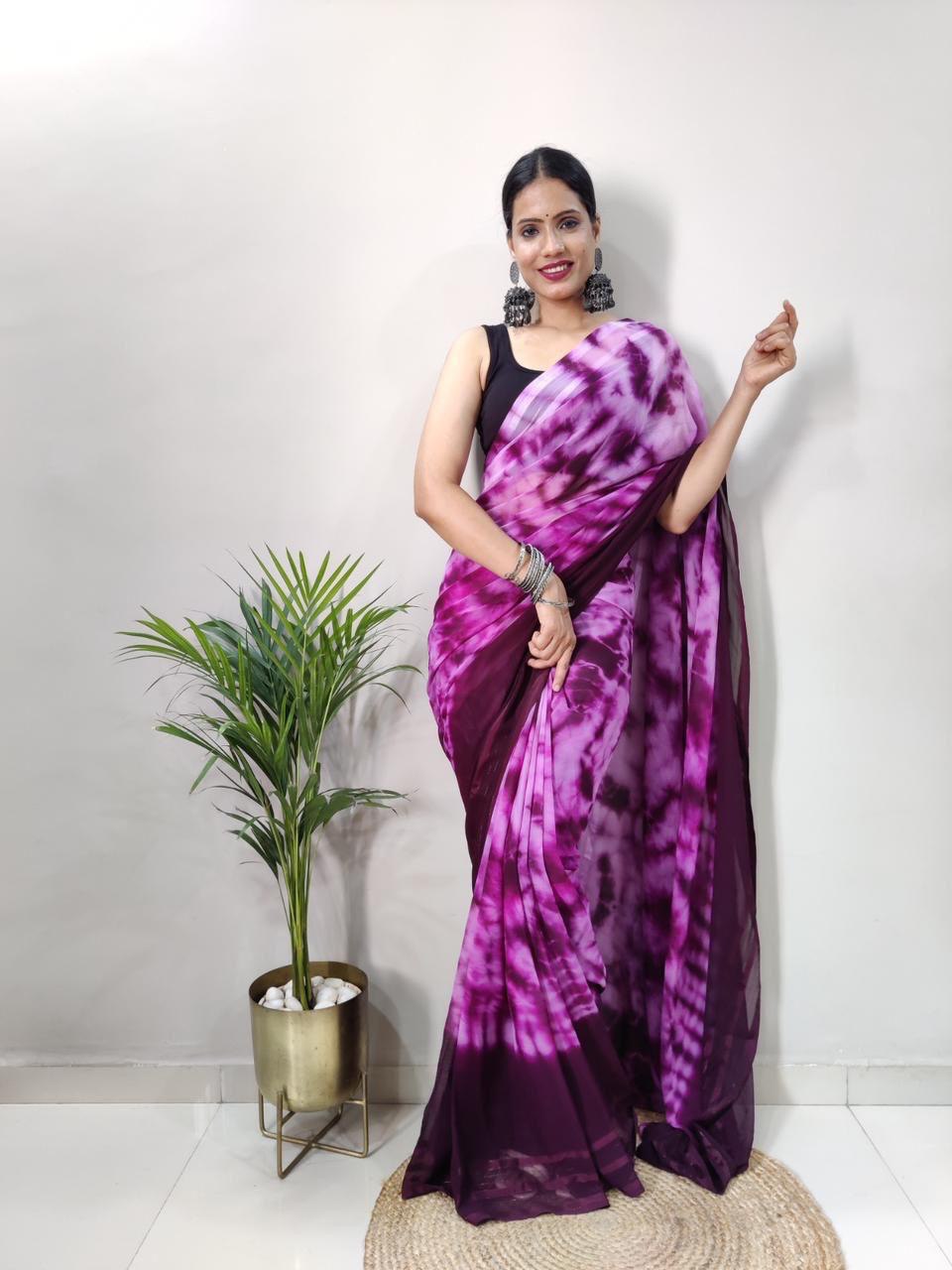 purple bollywood sybori saree for women