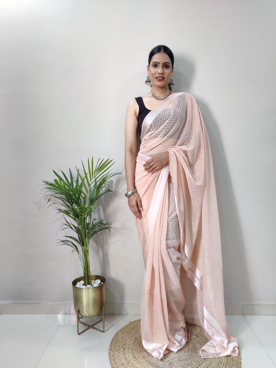 ready to wear yellow soft silk saree