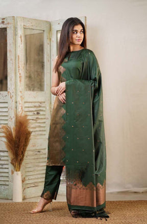 Banarasi Silk With Copper Pure Zari Kurta Set | Vootbuy