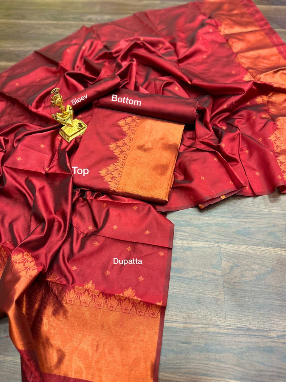 Banarasi Silk With Copper Pure Zari Kurta Set | Vootbuy