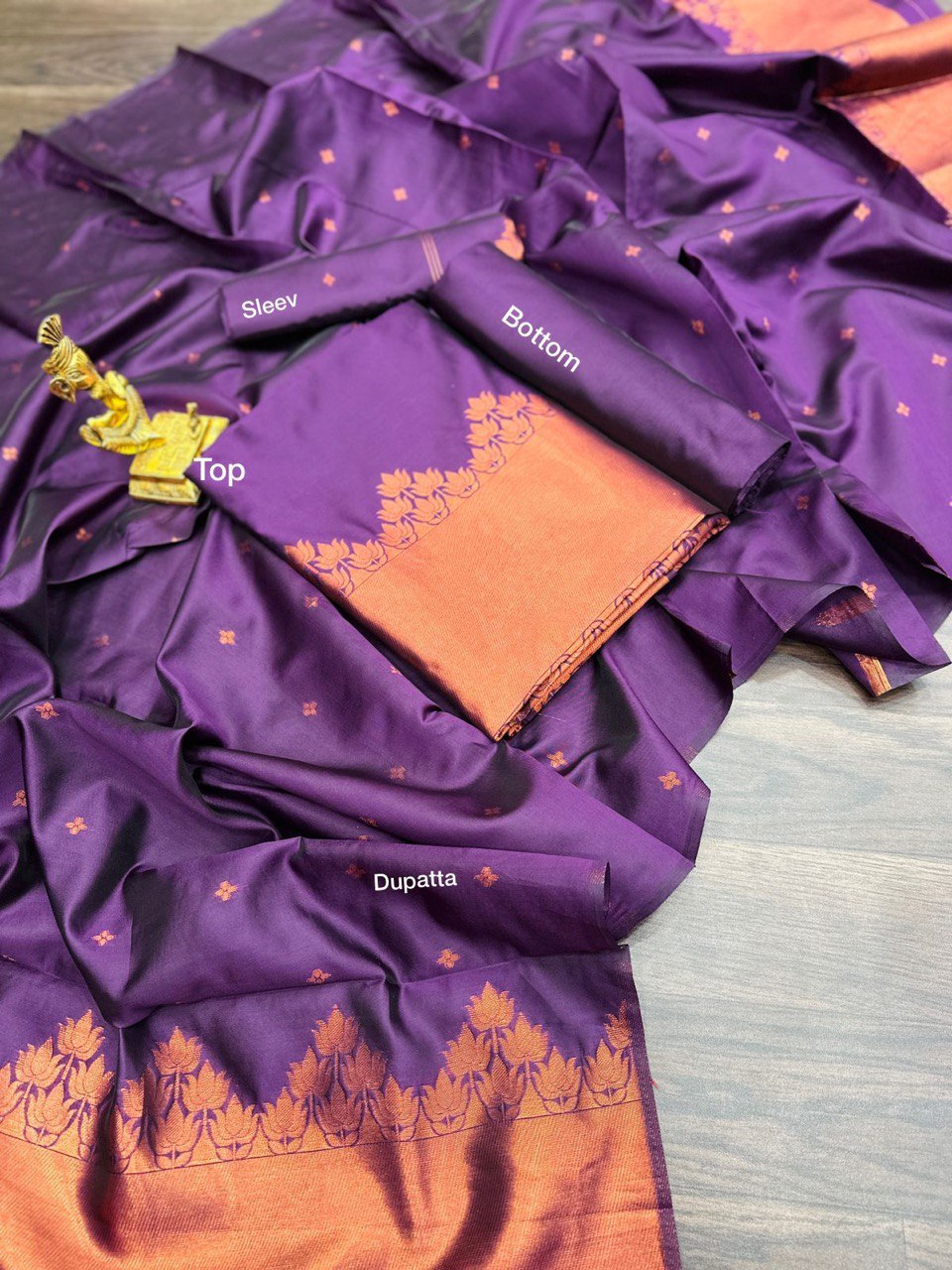 Banarasi Silk With Copper Pure Zari Kurta Set | Vootbuy