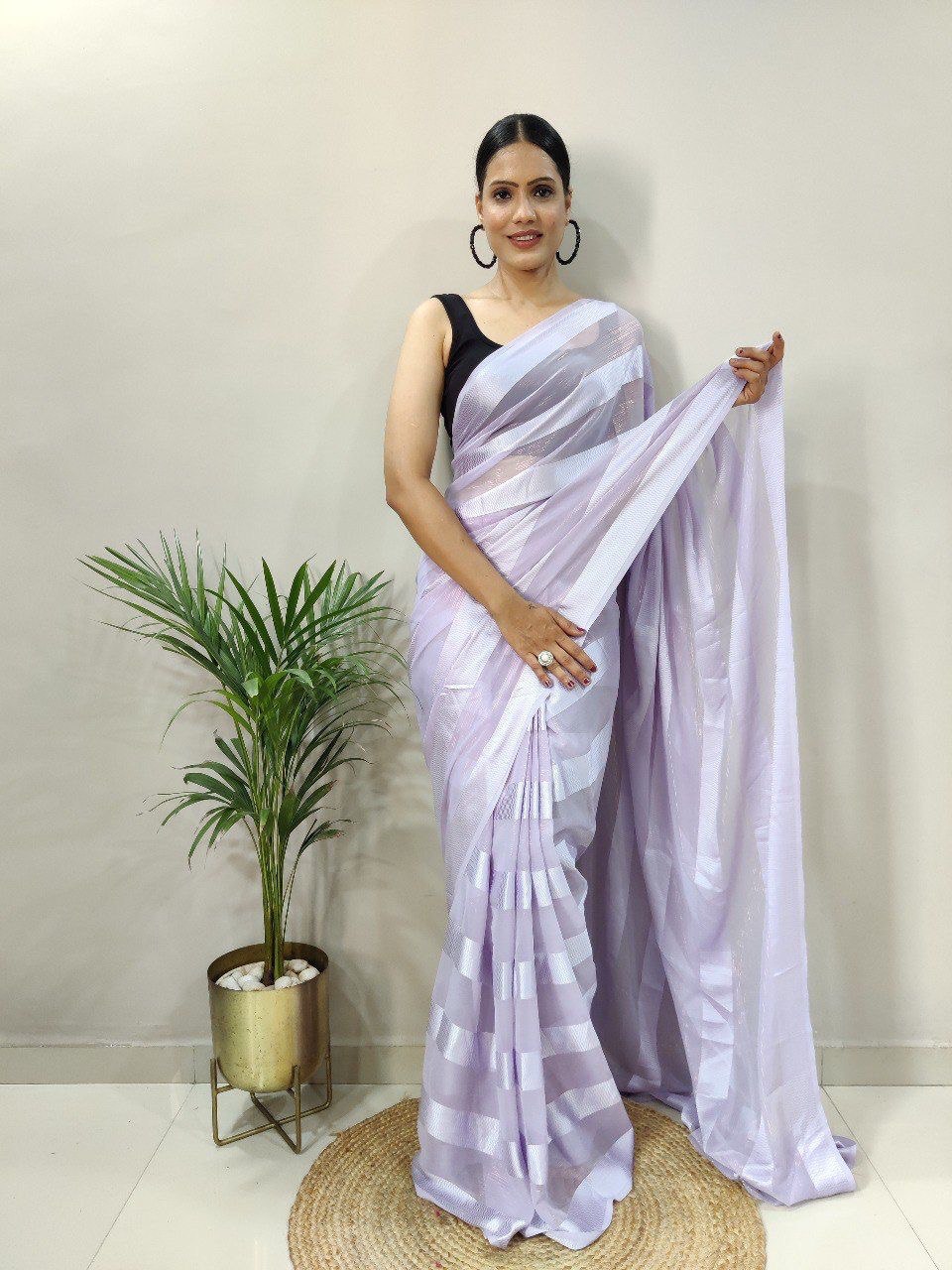 purple soft silk saree with blouse
