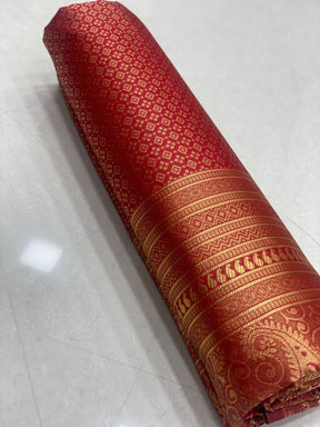 Women's Pure Soft Lichi Silk Jacquard Waving Work With Gold Zari Waving Attractive Saree | Vootbuy