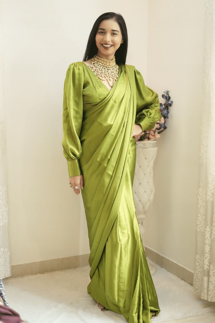 perot color satin soft saree