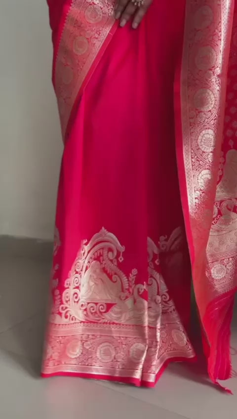 banarasi red saree
