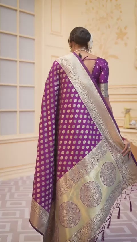 purple soft silk paithani saree for wedding