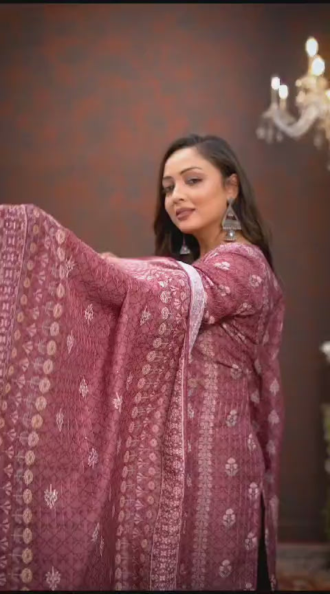 maroon color kurti with dupatta
