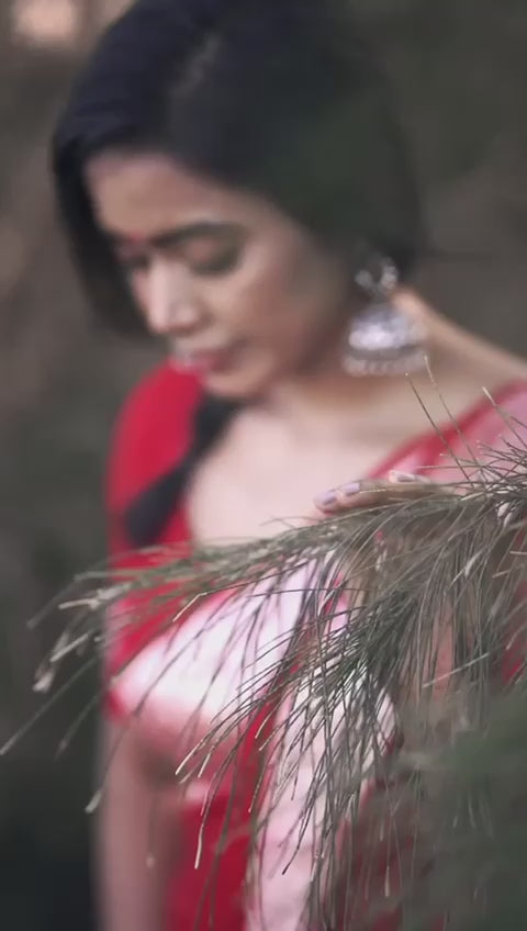 red color cotton saree