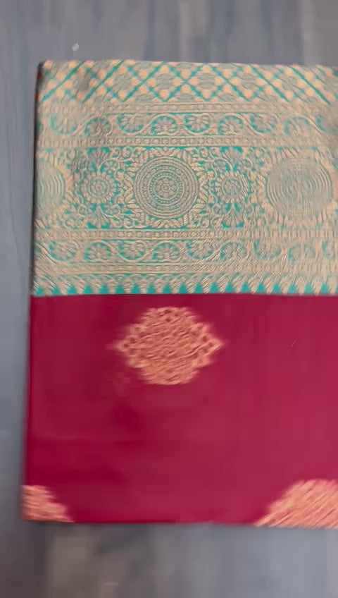 Pure Soft Silk Banarasi Saree: Elegant Design Enhanced by Kawda Weave