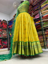 Wedding Special Yellow Pure Zari Weaving Kanjivaram Half Saree