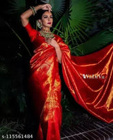 Women's Zari Woven Banarasi Jacquard Silk Saree for Wedding | Vootbuy