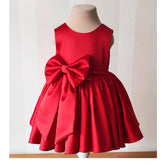 Red Silk Sleeveless Kids Party Dress/Frock - Vootbuy | 0.6M - 6 Yrs