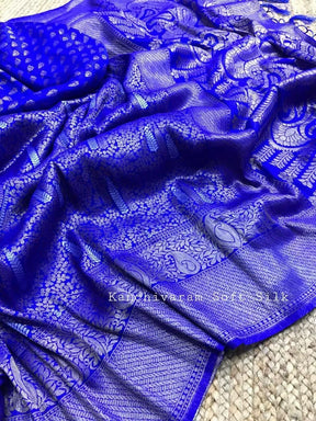 Designer Latest Kanjivaram Pure Silk Saree for Wedding Wear - Vootbuy