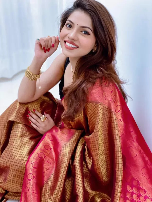 Festive Flair: Zari Weaving Banarasi Soft Silk Saree, Adding Glamour to Your Party Ensemble