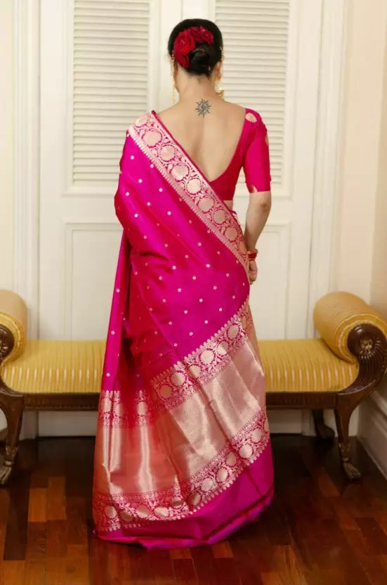 pink kanjivaram banarasi soft silk