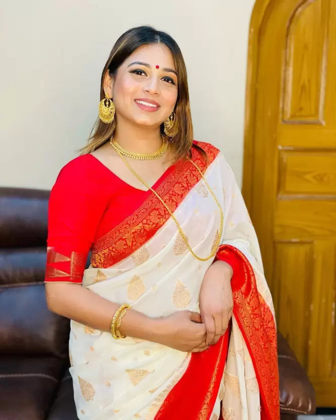 white dharmavaram pure silk saree
