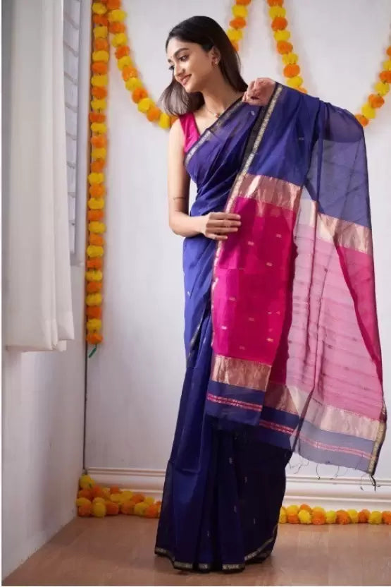 linen maheshwari cotton saree