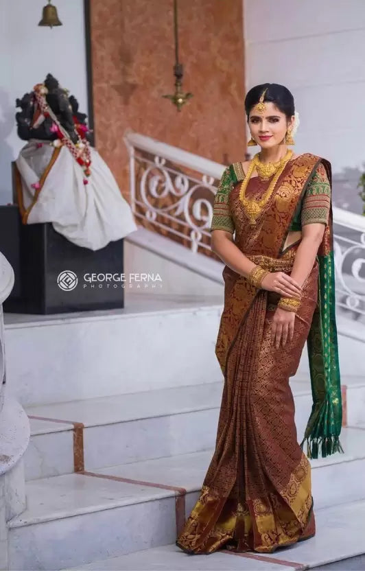 soft litchi silk saree for wedding