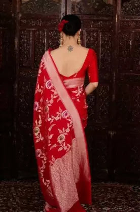 red soft silk saree for wedding