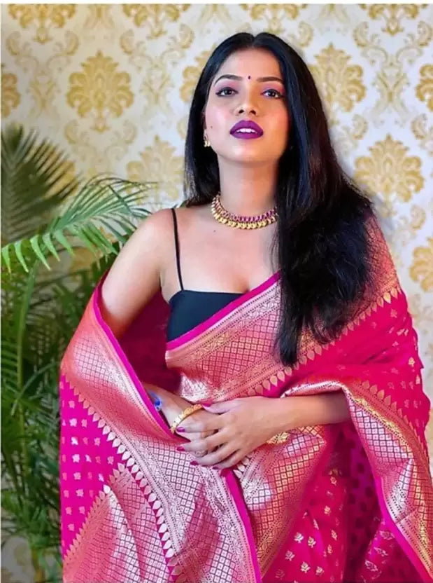 jacquard soft silk saree for women