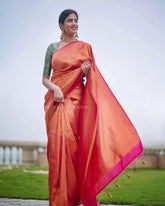 Vootbuy - Women's Rich Zari Weaving Kanjivaram Soft Silk Jacquard Saree