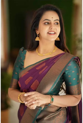 Charming Woven Design Kanjivaram Soft Silk Saree for Wedding - Vootbuy