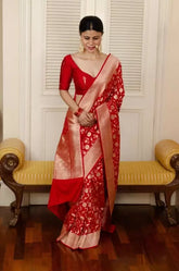 Women's Wedding Special Zari Woven Kanjivaram Soft Silk Saree - Vootbuy