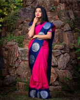 beautiful pink woven embellished kanjivaram silk saree